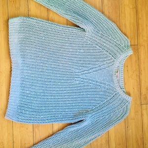 Banana republic crochet grey-blue sweater 💙